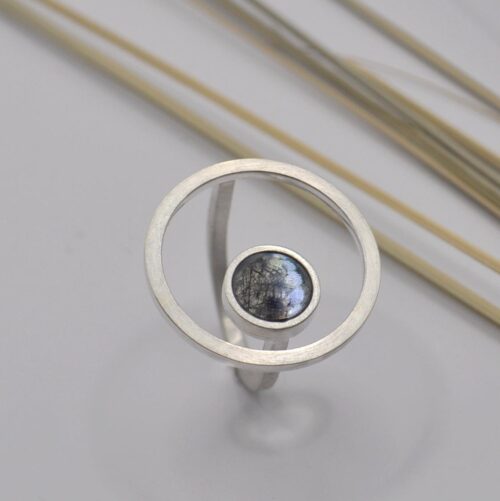 DOPPELLUDWIG RING "EINGERAHMT" MIT RUTILQUARZ - DL-R-RAHM-RUTIL-AG