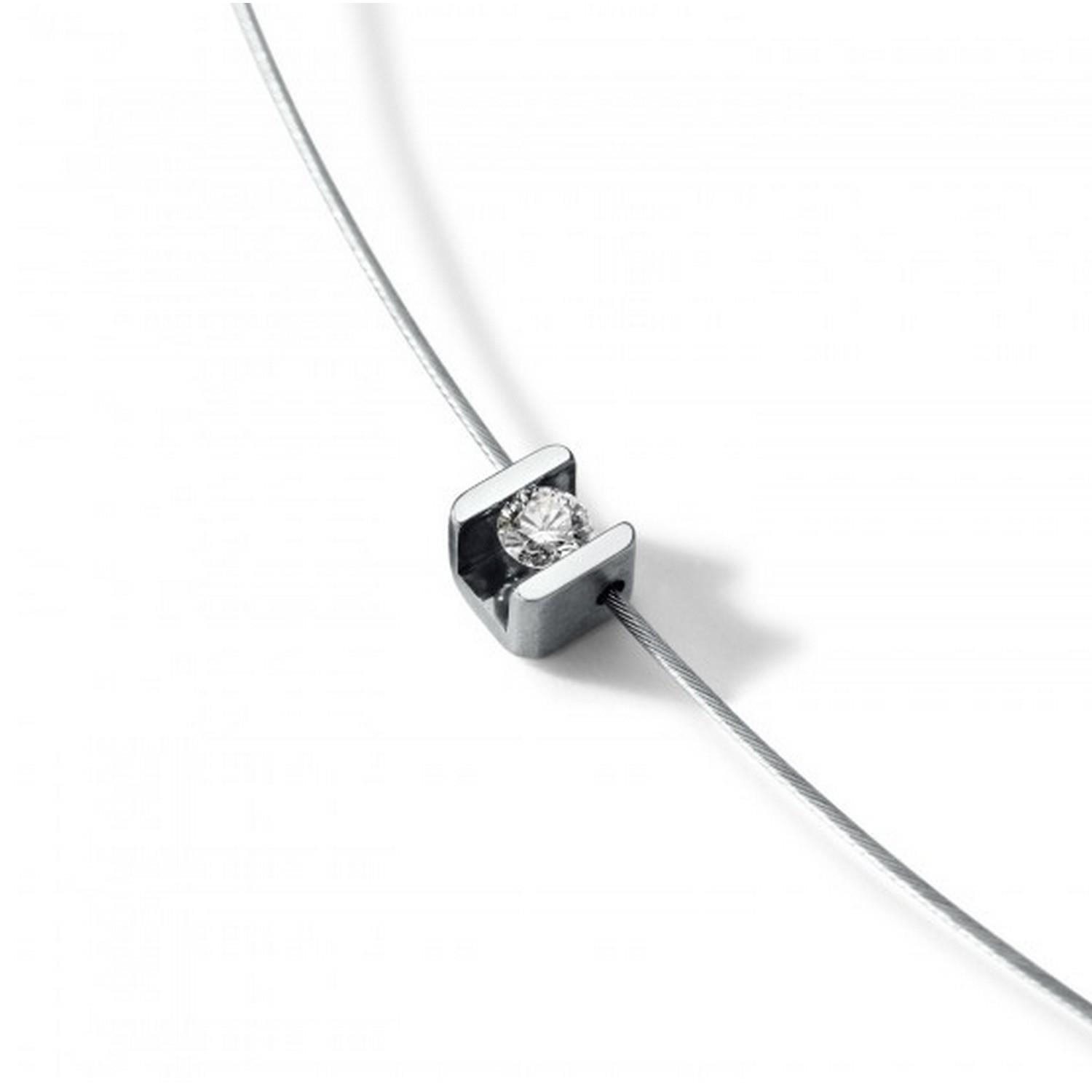 HUMPHREY DIAMANTCOLLIER CUBE, EDELSTAHL MIT SEIL 0,5 MM - DSC-Bt06-42