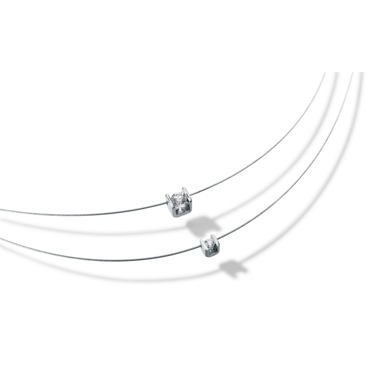 HUMPHREY DIAMANTCOLLIER CUBE, EDELSTAHL MIT SEIL 0,5 MM - DSC-Bt06-42